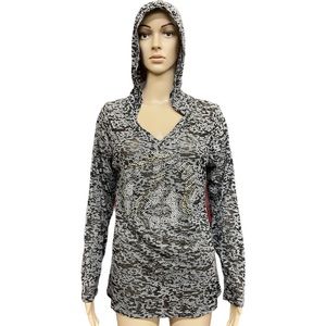 Cotton Candy Sheer Leopard Print Peace Sign Hoodie Size XL